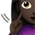 🧏🏿‍♀️ deaf woman: dark skin tone display on Apple